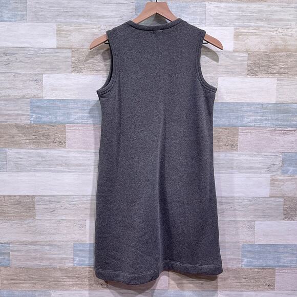 CREWCUTS J Crew Faux Fur Pocket Sweatshirt Dress Gray Sleeveless Cotton Girls 14 - Picture 3 of 7